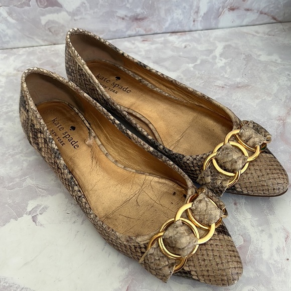 Kate Spade Eryn Snake Print Flats 6 M - Picture 3 of 7